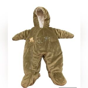 Carters Cozy Bear Embroidered Baby Snowsuit size 3-6 months